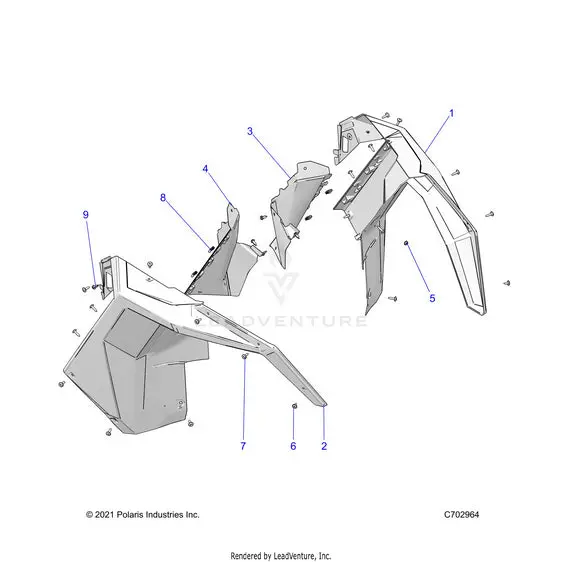 Body: Front Fender - 2022 Polaris Rzr Turbo R Ultimate 1