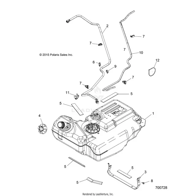 Body: Fuel Tank - 2016 Polaris Rzr 900/900 Eps 1
