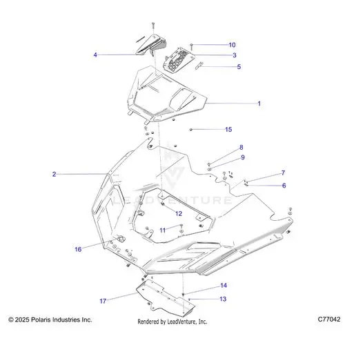 Body: Hood - 2025 Polaris Rzr Pro R Race 1