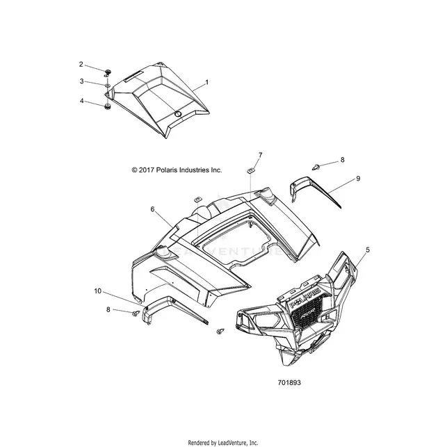 Body: Hood And Front Body Work - 2018 Polaris Rzr 570 1