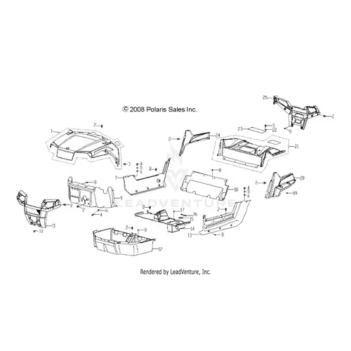 Body: Hood Bumpers Panels Floor And Rack - 2016 Polaris Rzr 170 1