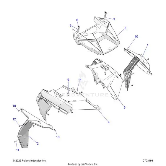 Body: Hood Front Fenders And Flairs - 2023 Polaris Rzr Xp 1000 Sport 1