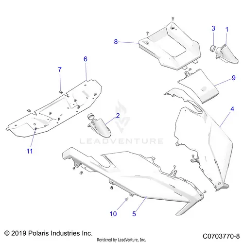 Body: Hood Non Rc - 2022 Polaris Rzr Pro Xp 4 Premium Evap 1