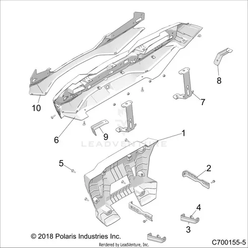 Body: Rear Bumper - 2019 Polaris Rzr Xp 4 Turbo S 1