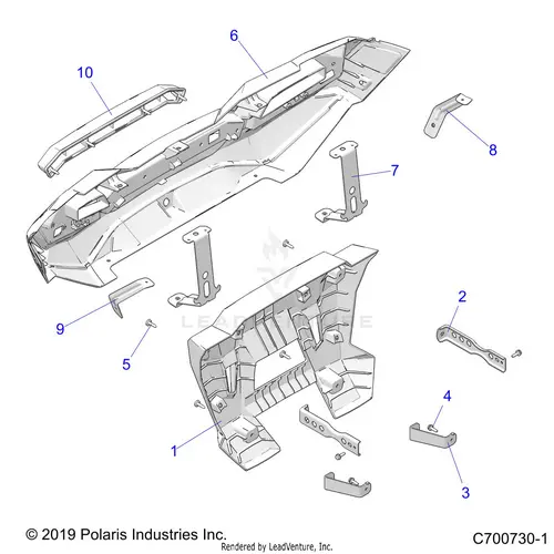 Body: Rear Bumper - 2020 Polaris Rzr Turbo S 4 Velocity 1