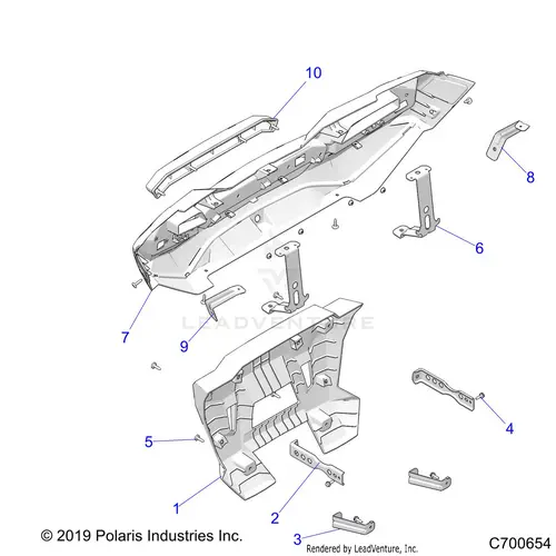 Body: Rear Bumper - 2020 Polaris Rzr Xp 4 Turbo 1