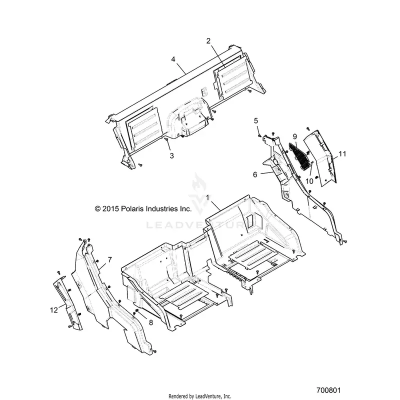 Body: Rear Closeoff And Fenders - 2016 Polaris General 1000 Eps 1
