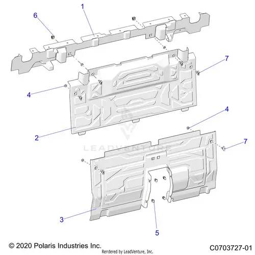 Body: Rear Closeoff Center Panels - 2022 Polaris Rzr Pro R Sport/Premium 1