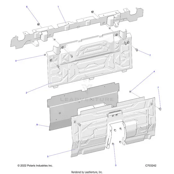 Body: Rear Closeoff Center Panels - 2023 Polaris Rzr Pro R Ultimate 1