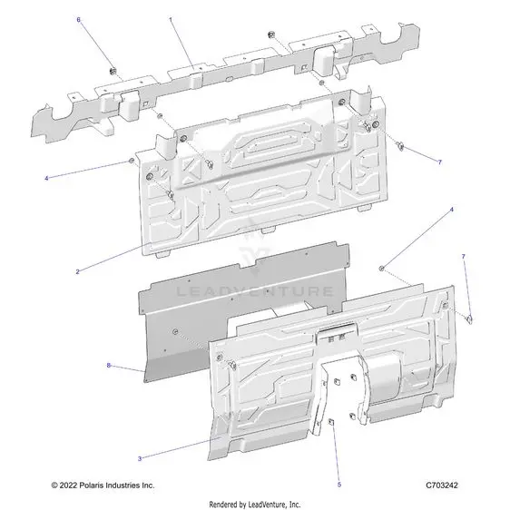Body: Rear Closeoff Center Panels - 2023 Polaris Rzr Pro R Ultimate Troy Lee Designs 1