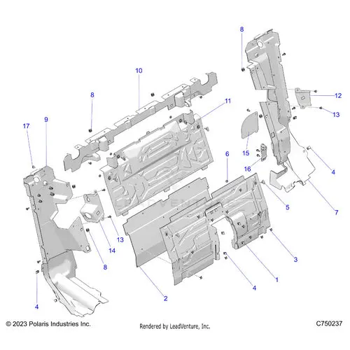 Body: Rear Closeoff Center Panels - 2025 Polaris Rzr Pro R Factory Armored Le Ultimate 1