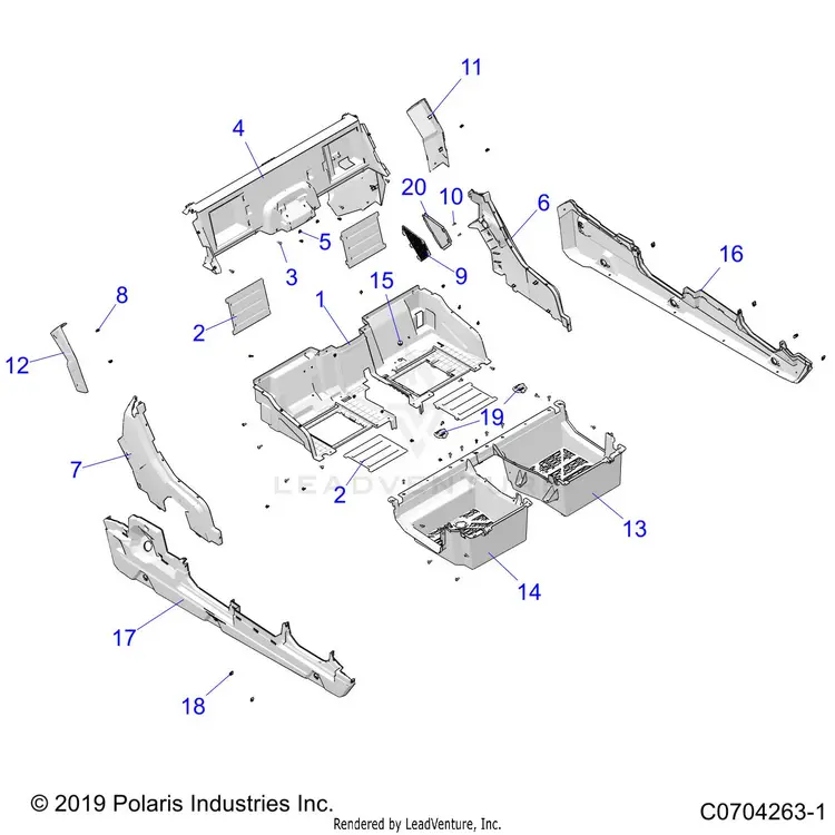 Body: Rear Closeoff Fenders And Floor - 2022 Polaris General 4 1000 Premium Eps 1