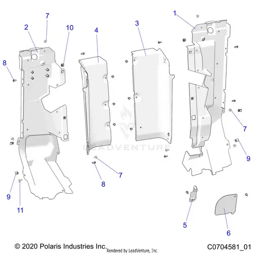 Body: Rear Closeoff Side Panels - 2023 Polaris Rzr Pro R 4 Sport 1