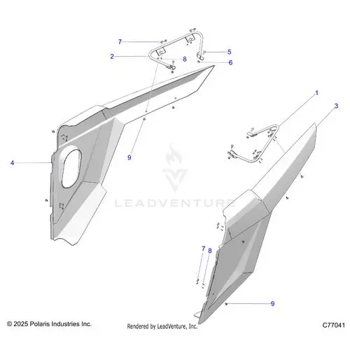 Body: Rear Fenders - 2025 Polaris Rzr Pro R Race 1