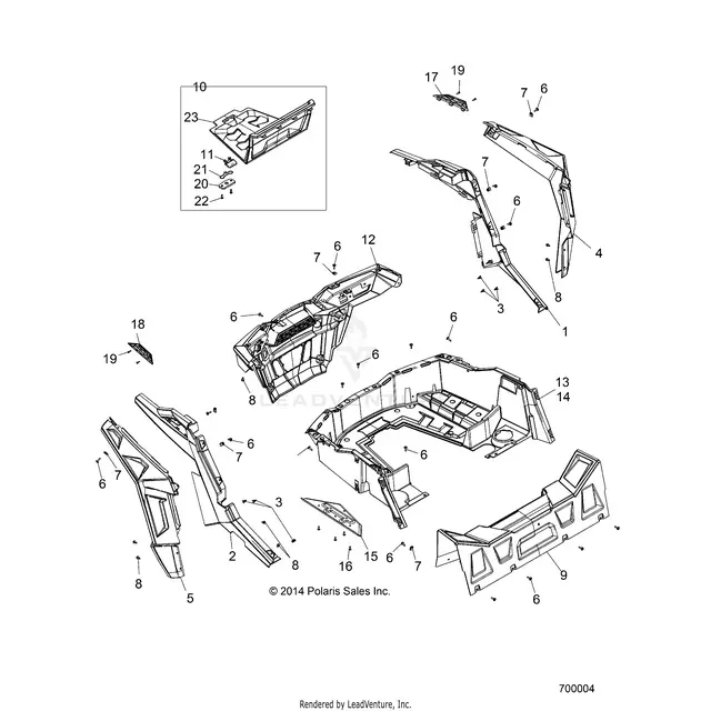 Body: Rear Rack And Fenders - 2015 Polaris Rzr 4 900 1