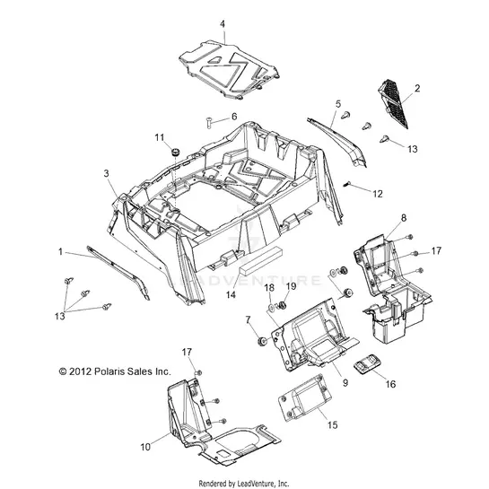 Body: Rear Rack And Fenders - 2015 Polaris Rzr 570 1