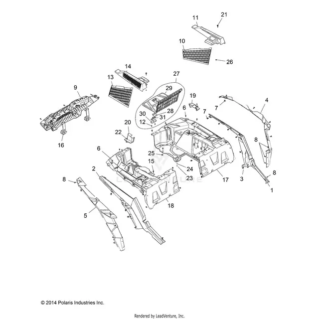Body: Rear Rack And Fenders - 2015 Polaris Rzr Xp 4 1000 1