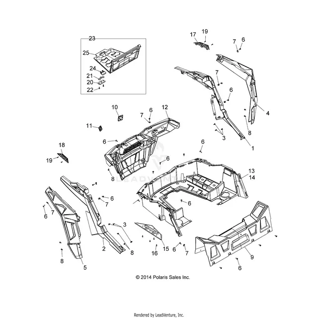 Body: Rear Rack And Fenders - 2016 Polaris Rzr S 1000 Eps 1