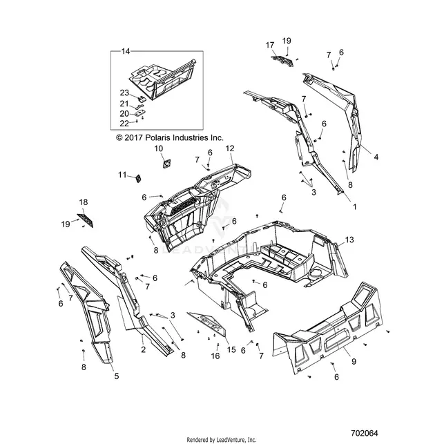 Body: Rear Rack And Fenders - 2018 Polaris Rzr S 900 1