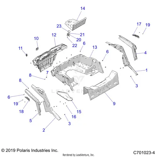 Body: Rear Rack And Fenders - 2020 Polaris Rzr 900 Eps Ride Command 1