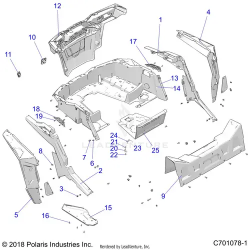 Body: Rear Rack And Fenders - 2020 Polaris Rzr S 1000 Eps 1
