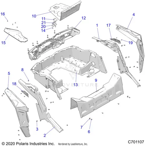 Body: Rear Rack And Fenders - 2020 Polaris Rzr S 4 1000 1