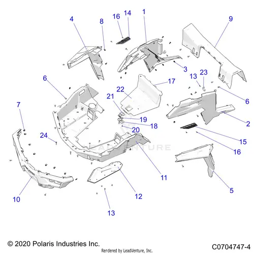 Body: Rear Rack And Fenders - 2024 Polaris Rzr 900 Trail Sport 1