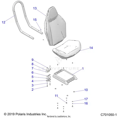 Body: Seat Asm. - 2020 Polaris Rzr 570 1