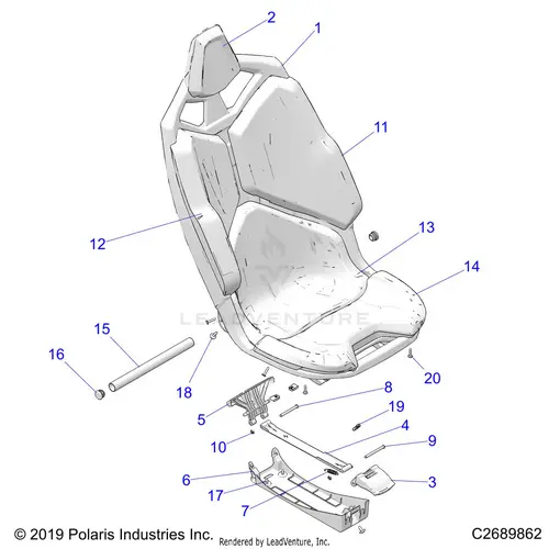 Body: Seat Asm. - 2024 Polaris Rzr Turbo R Sport 1