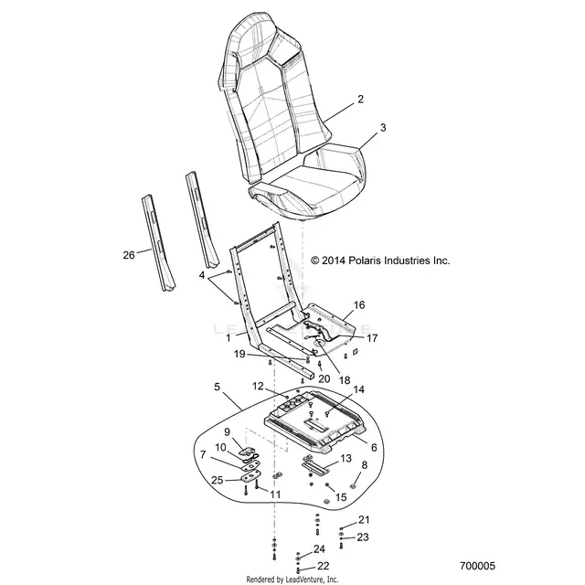 Body: Seat Asm. And Slider - 2015 Polaris Rzr 4 900 1