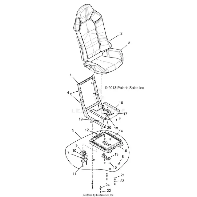 Body: Seat Asm. And Slider - 2015 Polaris Rzr 900/900 Eps 1