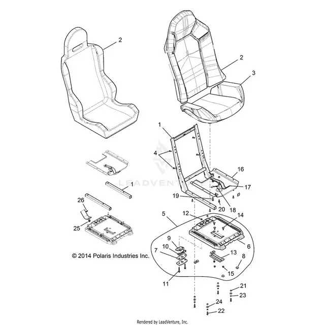 Body: Seat Asm. And Slider - 2015 Polaris Rzr Xp 1000 1