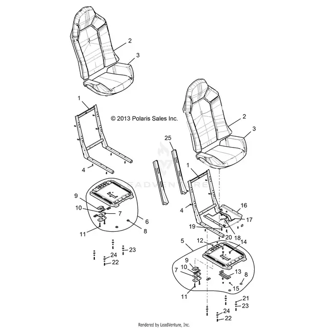 Body: Seat Asm. And Slider - 2015 Polaris Rzr Xp 4 1000 1