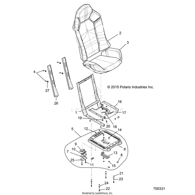 Body: Seat Asm. And Slider - 2016 Polaris Rzr 4 900 1
