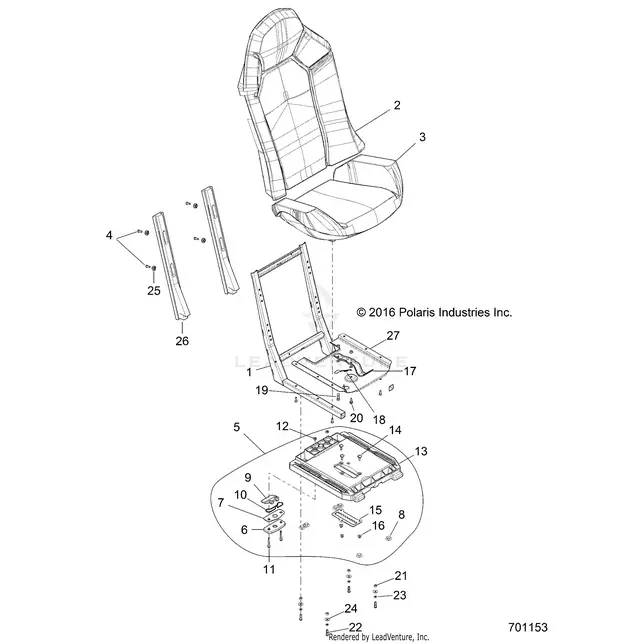 Body: Seat Asm. And Slider - 2018 Polaris Rzr 4 900 1