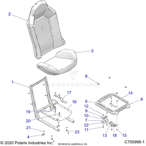 Body: Seat Asm. And Slider - 2020 Polaris Rzr Xp Turbo 1