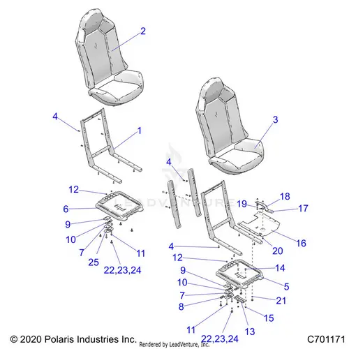 Body: Seat Asm. And Slider - 2021 Polaris Rzr Xp 1000 High Lifter 1