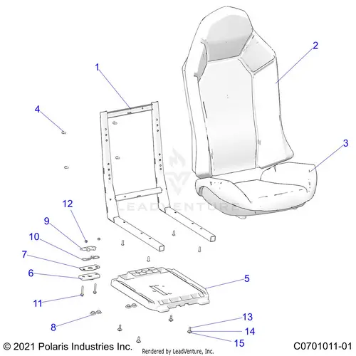 Body: Seat Asm. And Slider - 2022 Polaris Rzr Trail S 900 Sport 1