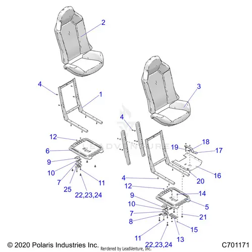 Body: Seat Asm. And Slider - 2022 Polaris Rzr Xp 1000 Premium 1