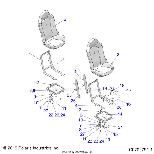 Body: Seat Asm. And Slider - 2022 Polaris Rzr Xp 4 1000 Premium 1