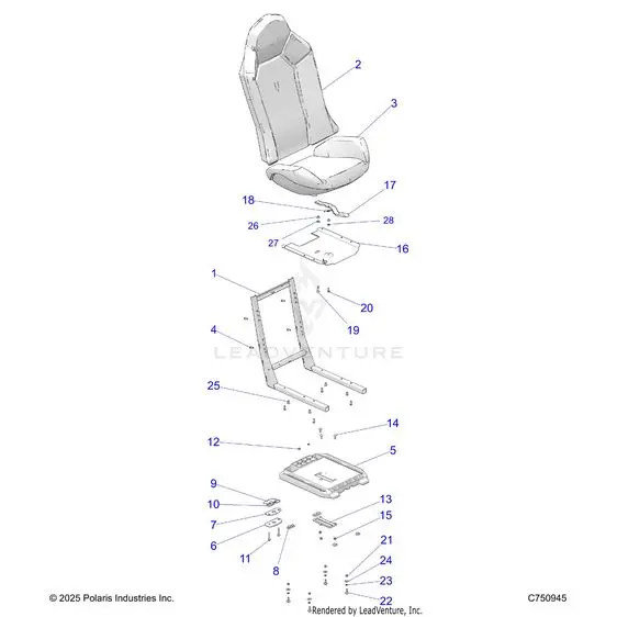 Body: Seat Asm. And Slider - 2023 Polaris Rzr 900 Trail 1