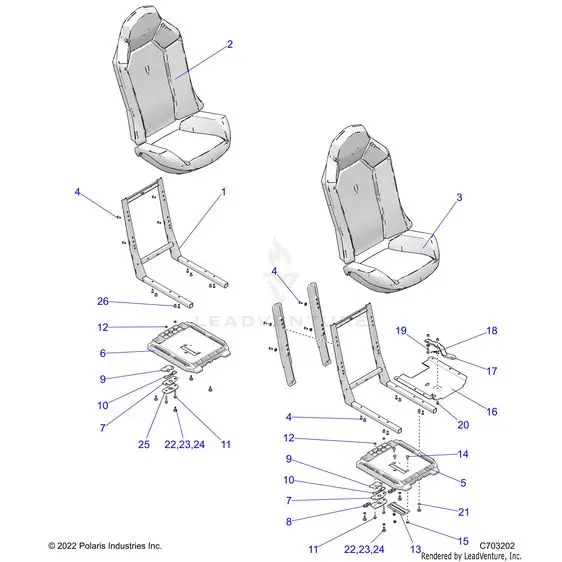 Body: Seat Asm. And Slider - 2023 Polaris Rzr Xp 1000 Sport 1