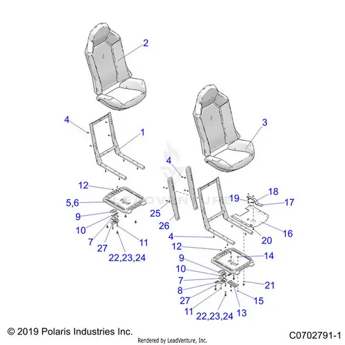 Body: Seat Asm. And Slider - 2023 Polaris Rzr Xp 4 1000 Premium 1