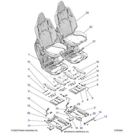 Body: Seat Asm. And Slider Front - 2025 Polaris Rzr Xp 4 1000 Ultimate 1