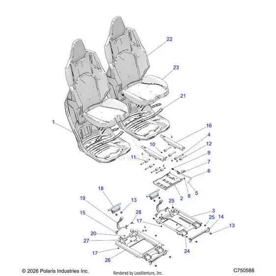 Body: Seat Asm. And Slider Front - 2026 Polaris Rzr Xp 1000 Ultimate 1
