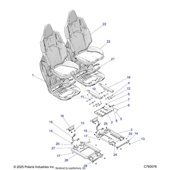 Body: Seat Asm. And Slider Front - 2026 Polaris Rzr Xp S 1000 Ultimate 1