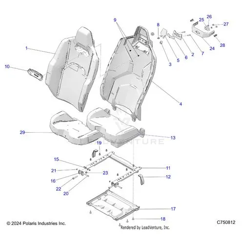 Body: Seat Asm & Mounting Rear - 2025 Polaris Rzr Pro R 4 Race Replica Le Evap 1