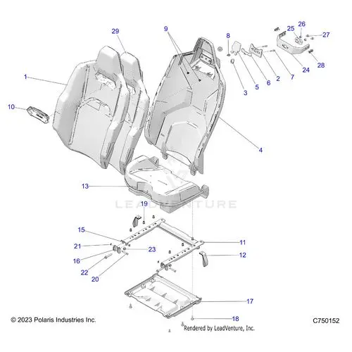 Body: Seat Asm & Mounting Rear - 2025 Polaris Rzr Pro R 4 Ultimate 1