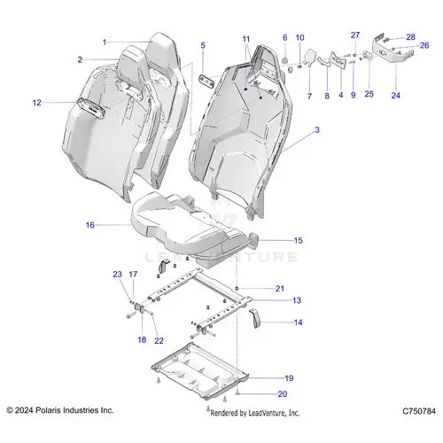 Body: Seat Asm & Mounting Rear - 2025 Polaris Rzr Pro Xp 4 Ultimate 1