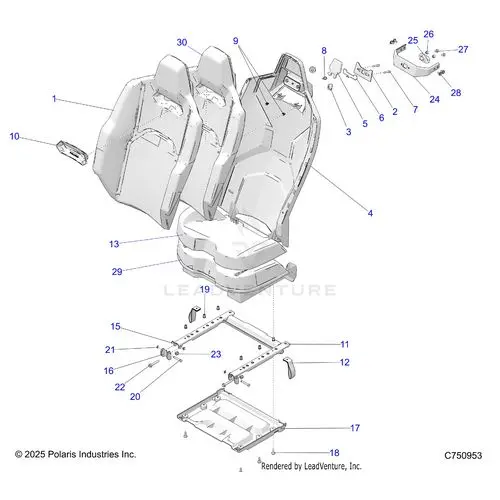 Body: Seat Asm & Mounting Rear - 2026 Polaris Rzr Pro R 4 Ultimate 1
